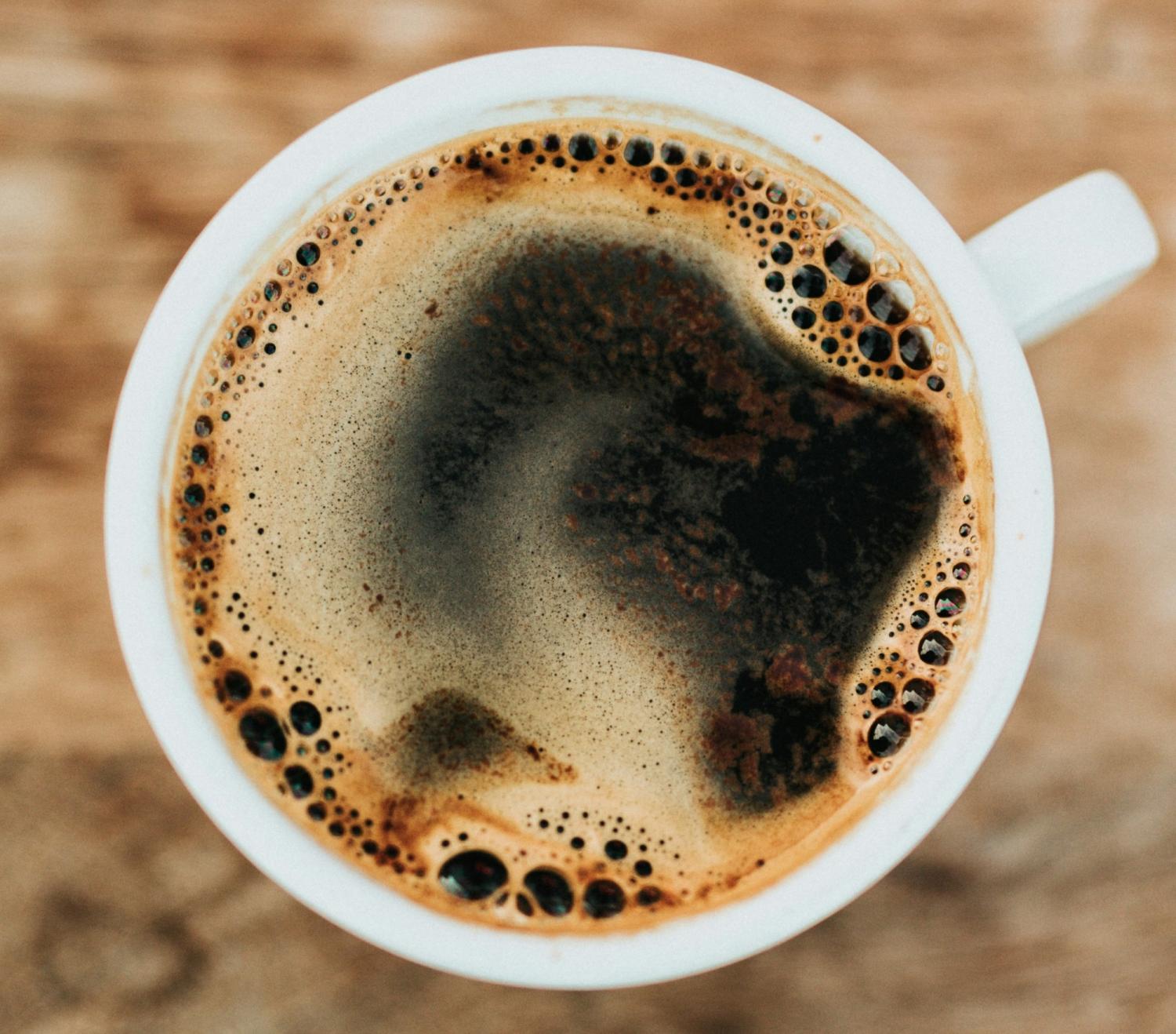 cup of coffee viewed from above