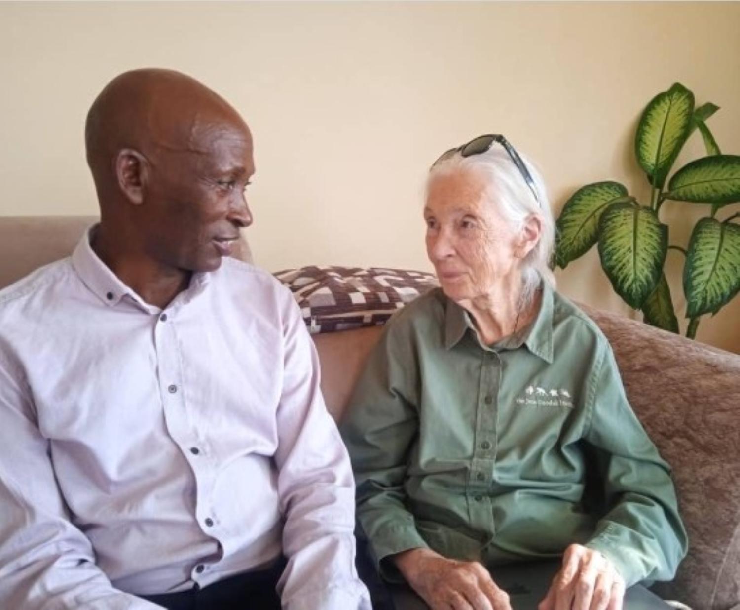 Shadrack Kamenya and Jane Goodall