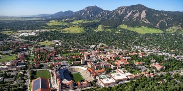 Aerial CU Boulder photograph