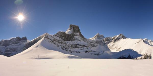 Fortress Mountain in the Canadian Rockies of Alberta, Canada. 