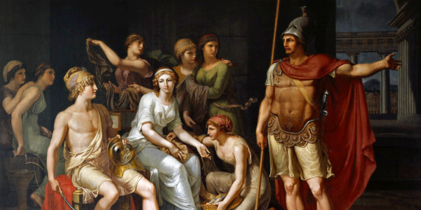 Painting of Hector and Paris from The Iliad