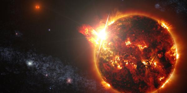 An artist rendition of a superflare
