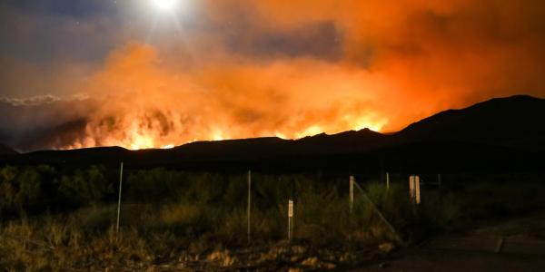 wildfire on the hillside