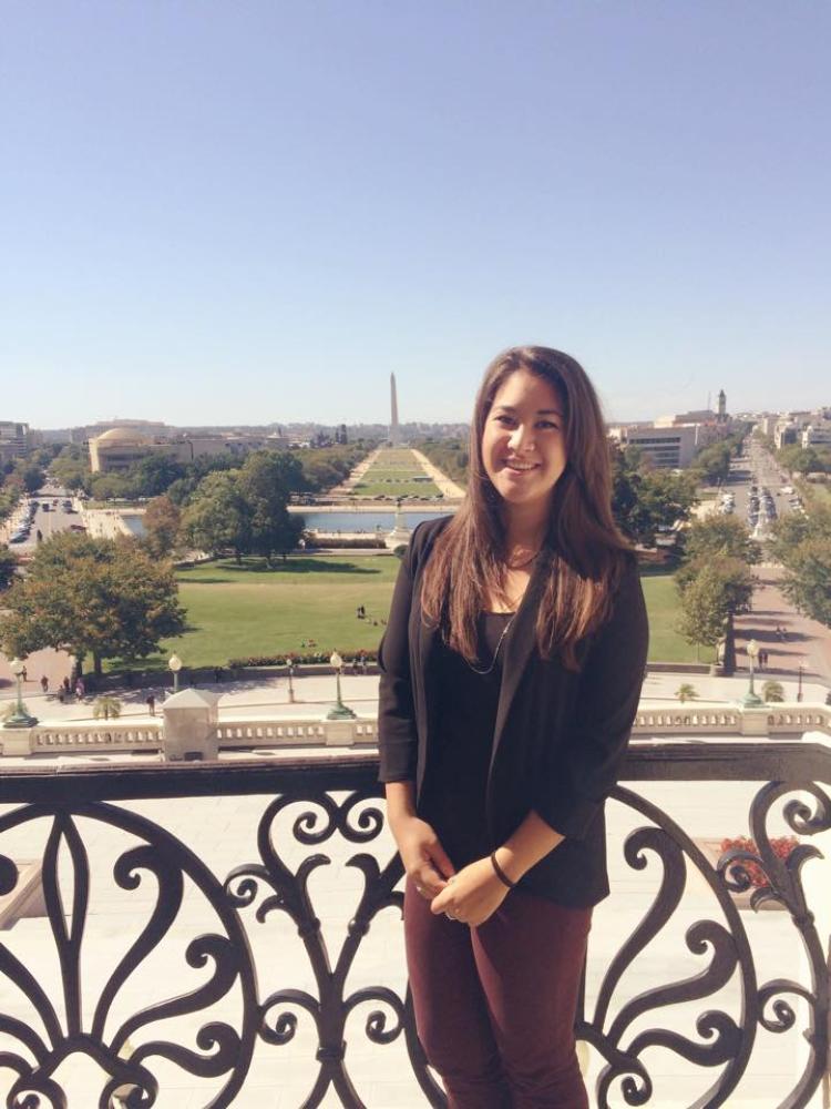 Nicole Chan, seen here with the Washington Monument in the background, begins a job in U.S. Sen. Michael Bennet’s office less that a week after graduating. 