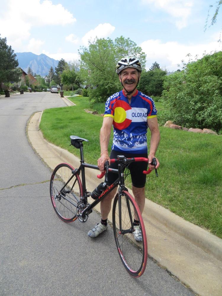 Peter Spear and his bike