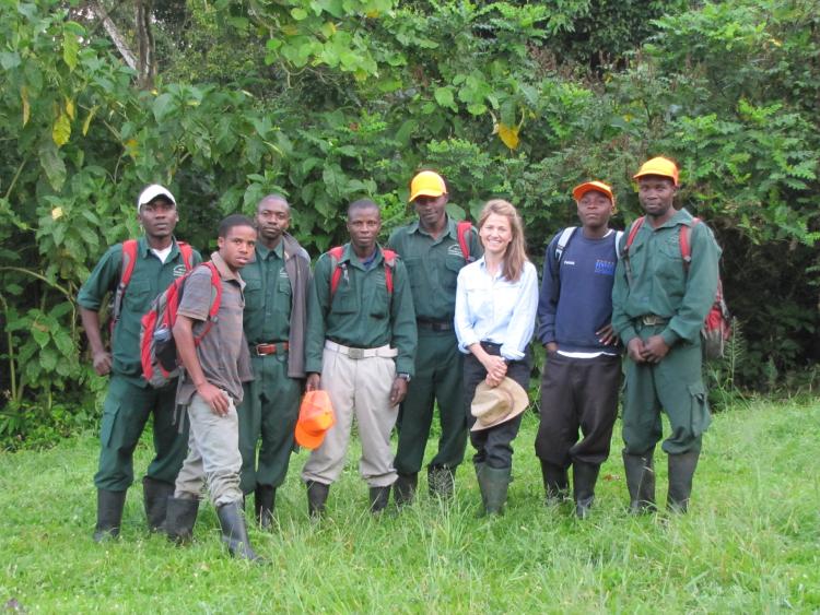 Joanna Lambert with her field crew, Kibale National Park, Uganda. Photo courtesy of Joanna Lambert.