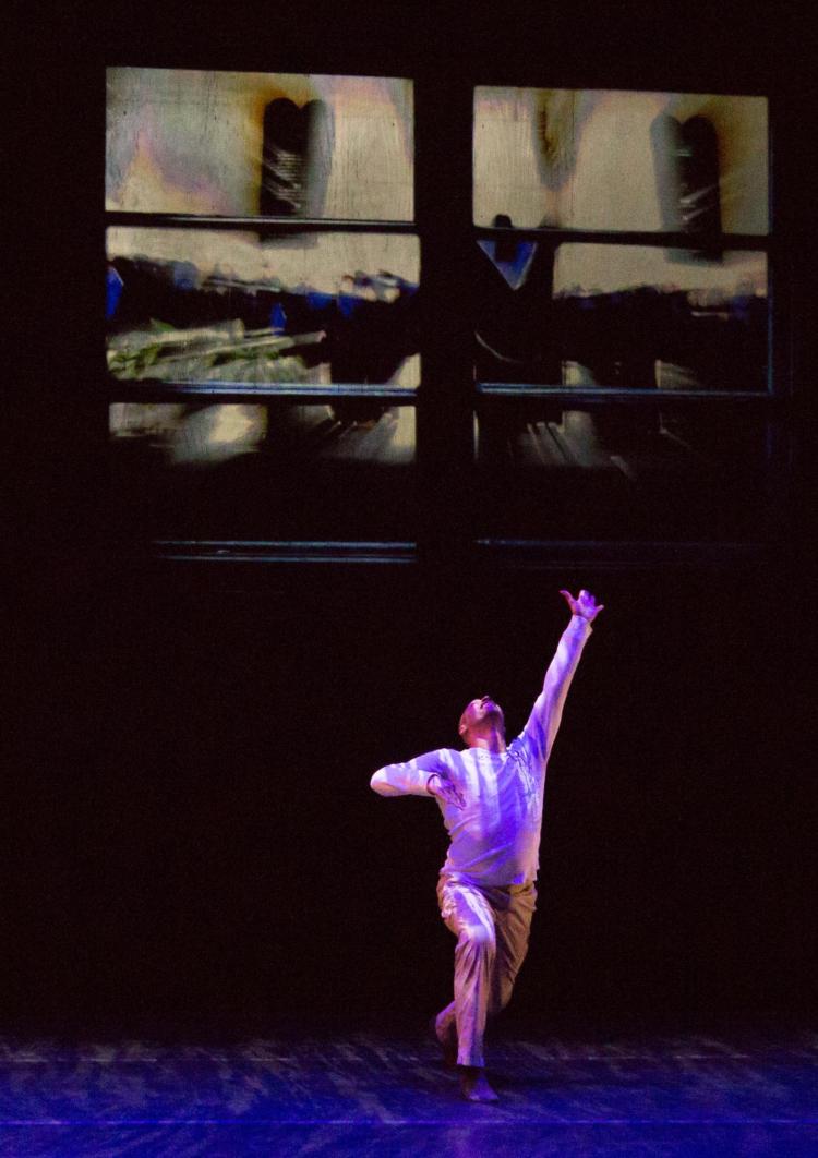 University of Colorado Boulder Assistant Professor of Dance Helanius J. Wilkins dancing on stage
