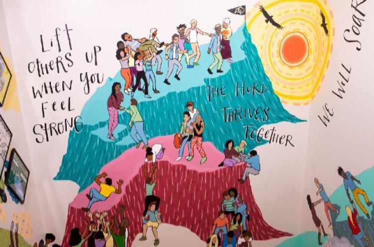 Honors Residential Academic Program students in Smith Hall use artwork to demonstrate diversity, inclusivity and community.