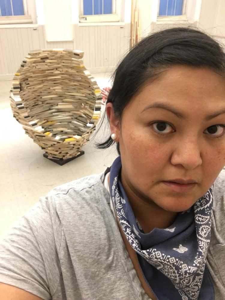 Native American art | Headshot of Anna Tsouhlarakis in her studio