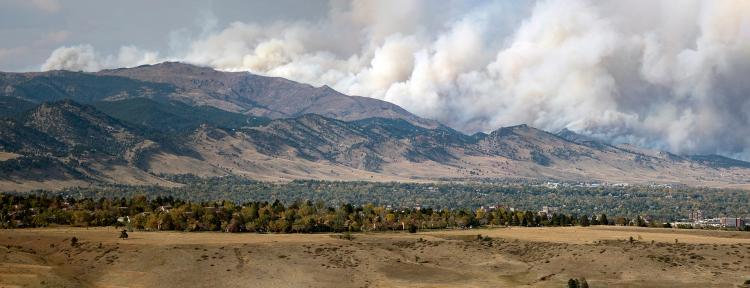 Panorama at Calwood fire