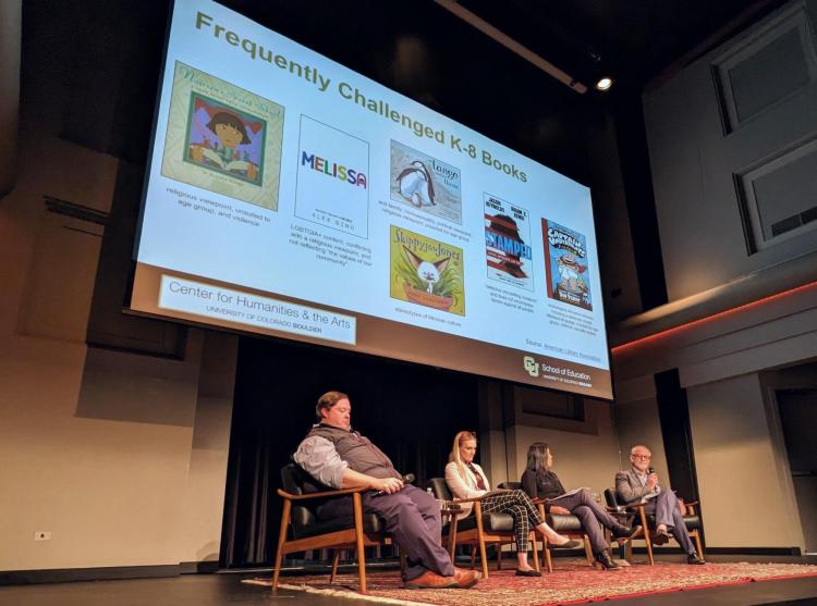 Panelists onstage at censorship discussion