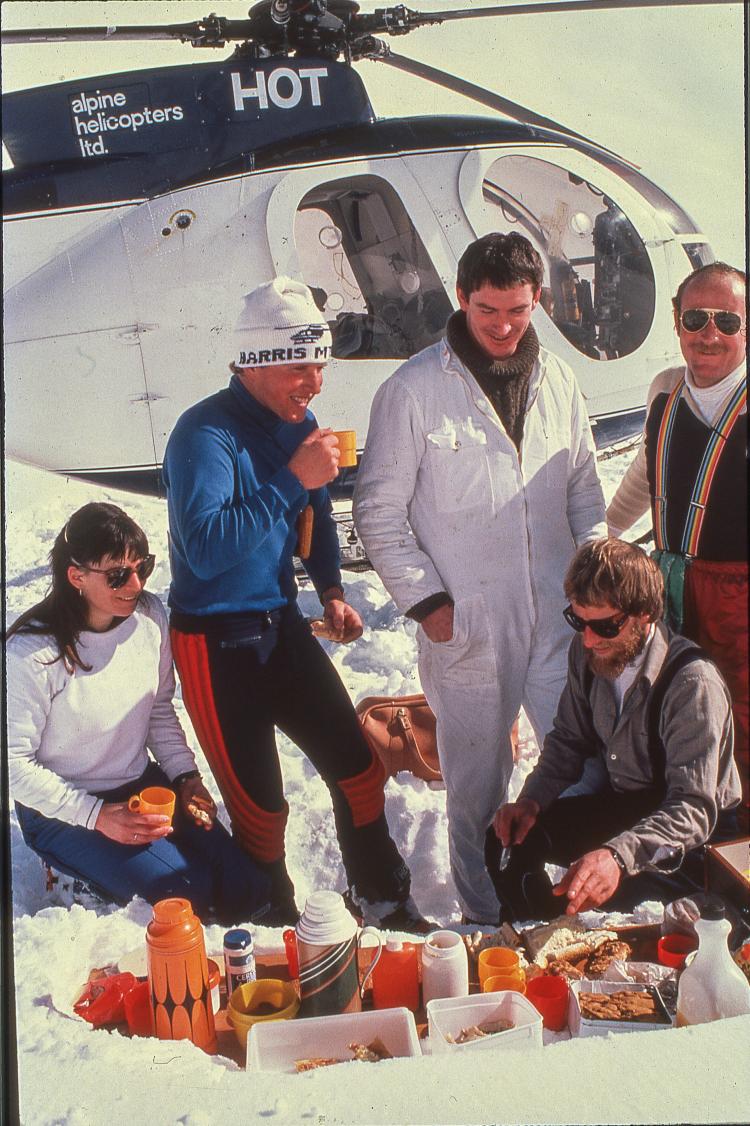 Dale Grant heliskiing in New Zealand