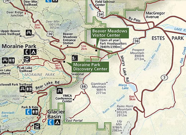 Map of Rocky Mountain National Park