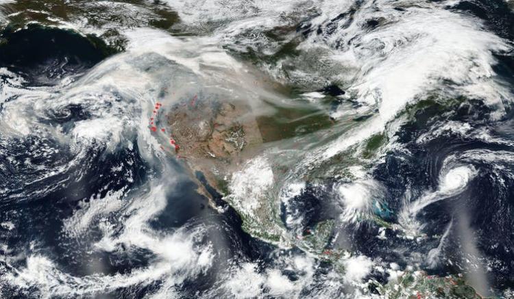 Smoke plume shown from space