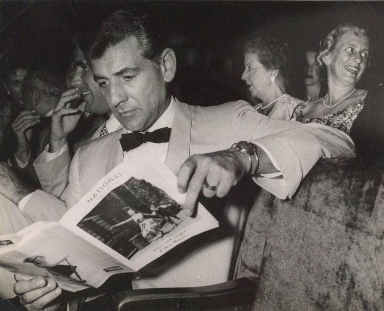 Leonard Bernstein at West Side Story's opening