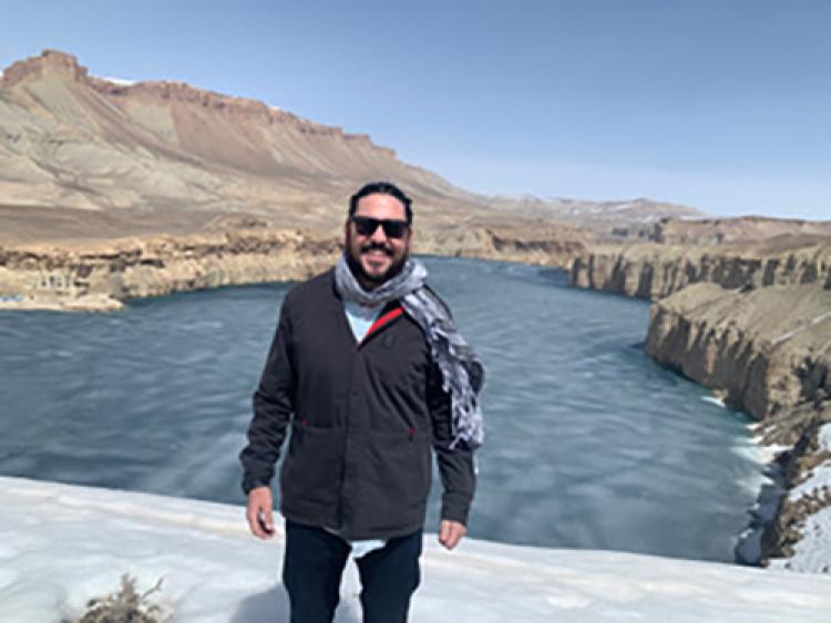 Rory Burke is pictured at Band-e-Amir national park in Bamyan, Afghanistan.