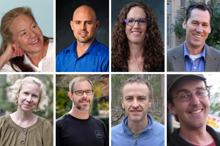 Top row, from left, Jane Garrity, Eric Vance, Rachael Deagman-Simonetta and David Glimp; bottom row, from left, Vilja Hulden, Henry Lovejoy, Brett Melbourne and Nathan Pieplow.