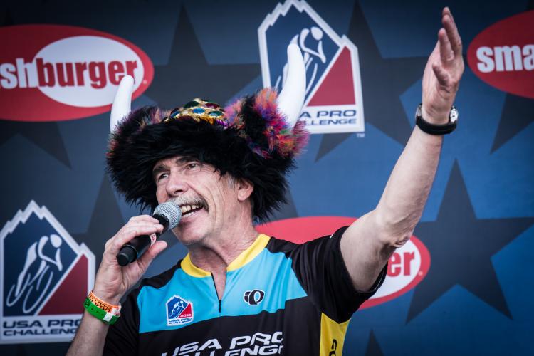 John Warner at the USA Pro Cycling Challenge (USPCC) Time Trial Awards. Photo by Jenise Jensen.