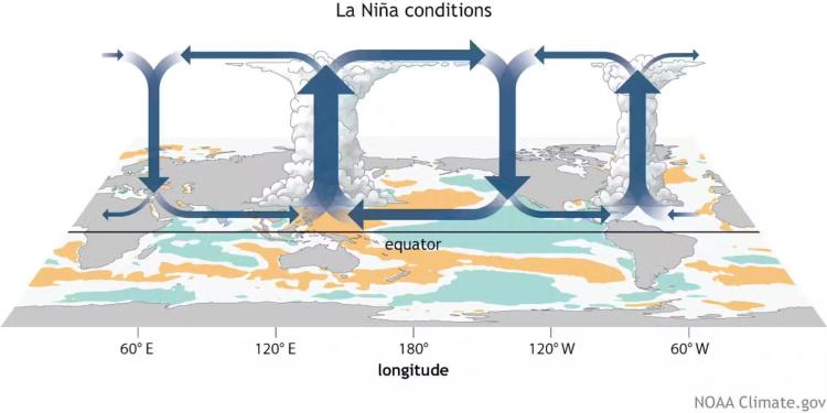Graphic explaining La Nina