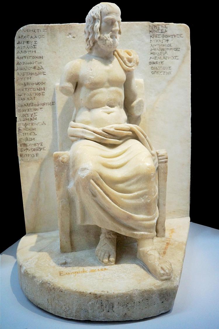 Marble statue of Euripides