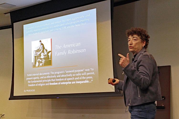 Naomi Oreskes giving lecture