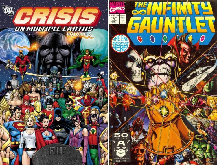 Covers of Marvel and DC comics George Perez drew