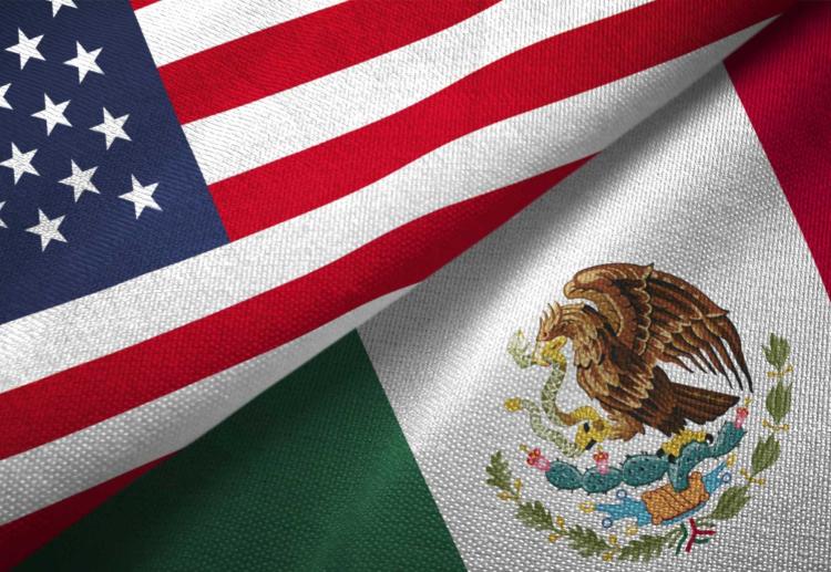 United States and Mexico flags