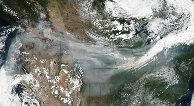 NASA photo of the smoke