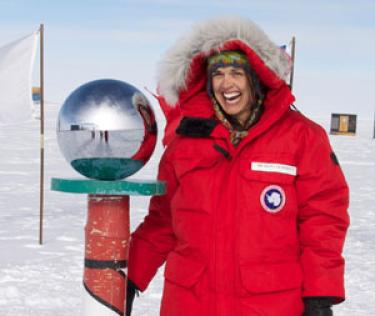 Diana Nemergut, associate professor of environmental studies at the University of Colorado Boulder, recruited students from a technical-skills course in environmental microbiology to participate in a study that ultimately yielded a study published in a peer-reviewed scientific journal. She is shown here at the South Pole. Photo by Nature McGinn.