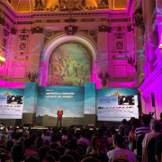 Cassandra Brooks speaking at the Futures Congress in Santiago, Chile, in 2019. “I never dreamed I’d give such a talk!” Brooks says. Photo courtesy of Cassandra Brooks. 