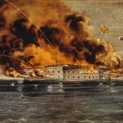 The first shot of the American Civil War was fired on April 12, 1861, in a bombardment of Fort Sumter, Charleston Harbor.