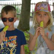 Children enjoying popsicles