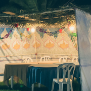 A sukkah constructed for Sukkot