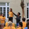 Lori Peek with adolescent participants in SHOREline program