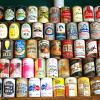 rows of rare and collectible beer cans