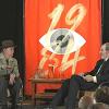 Patty Limerick as George Orwell and Aaron Harber onstage