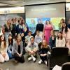 Spring 2025 Science of Happiness class members with June Gruber
