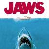 Jaws movie poster with shark and swimmer