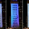 Tender Hand of the Unseen projection on D&F Tower in Denver