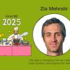 portrait of Zia Mehrabi and illustration of chef in kitchen