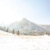 The flatirons covered in snow.