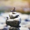 Stock image of stacked rocks for meditation