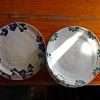 blue and white ceramic plates
