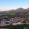 CU Boulder campus and Flatirons