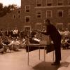 Nilon addressing students in 1963 about civil rights. Photos courtesy of CU archives.