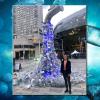 Clare Gallagher by sculpture at UN treaty session