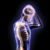 Skeleton holding head