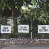Matter showing affirming posters reminding people they matter