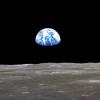 Earthrise over moon captured by Apolo 11