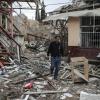 Houses, allegedly destroyed by shelling, in Ganja, Nagorno Karabakh. Aziz Karimov/EPA